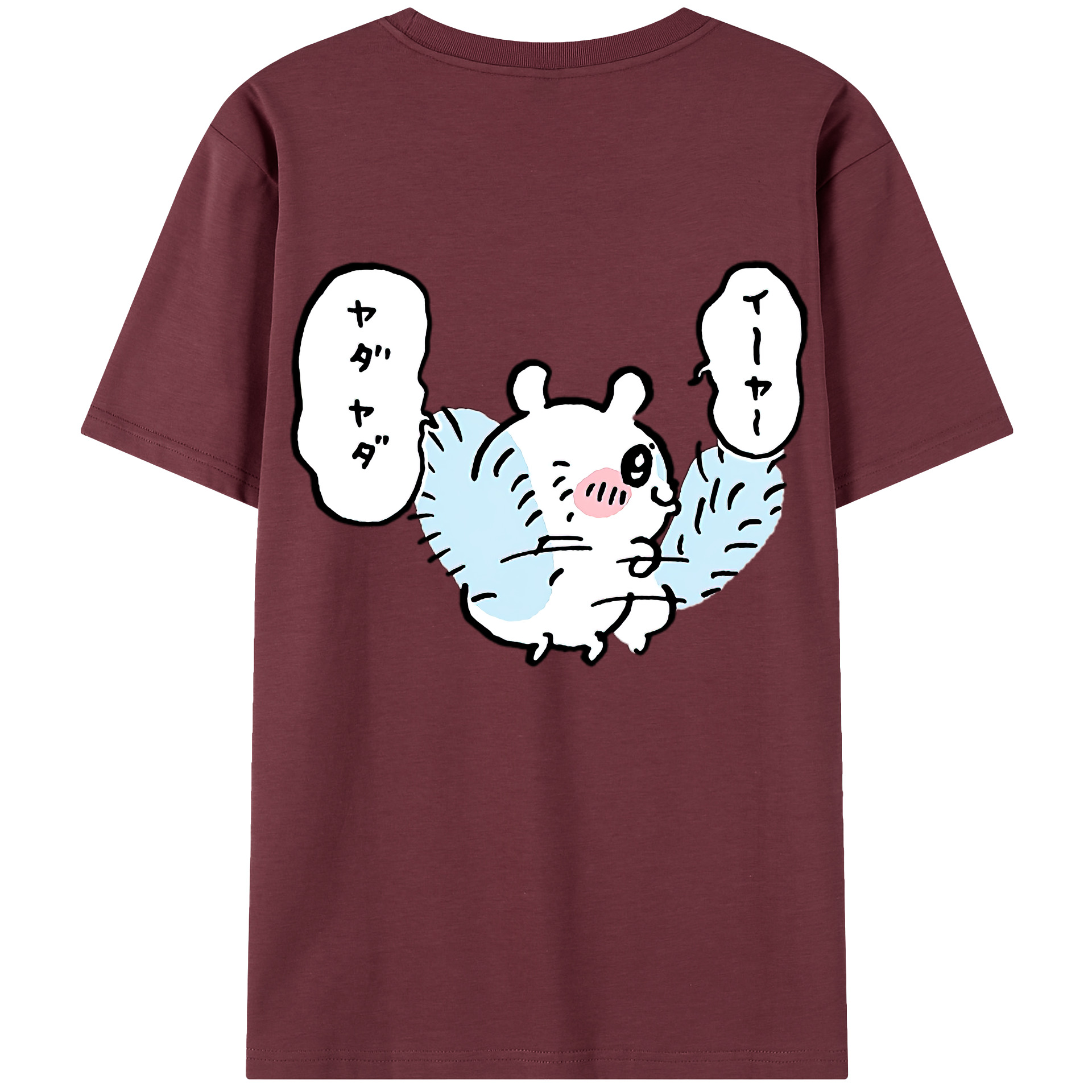 （画像用） ちいかわ モモンガ Chii-kawa Momonga 綿100％半袖Tシャツ（背面プリント）